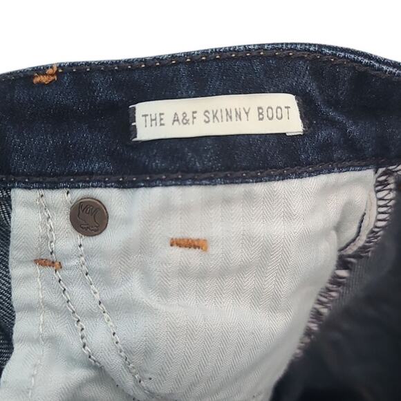 Abercrombie & Fitch Dark Rinse The Skinny Boot Cut Jeans Size 4 Short - Picture 6 of 6